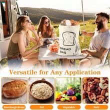 Reusable Bread Bags For Homemade Bread B  2 Pack Extra Large Linen Bread Bags With Drawstring, Unbleached For Artisan Bread, Bakery, Baguette, Housewarming & Wedding Gift Storage(16x12 Inch) - 1 - View 7