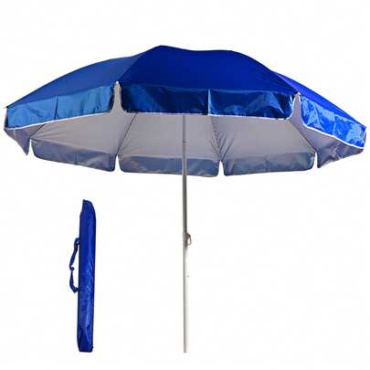 Sombrilla de playa plegable, sombrilla de jardín multicolor en varios tamaños, 140/160/180/200/220 cm con bolsa de transporte, sombrilla ligera con protección UV, sombrilla de exterior de tubo de aluminio 50, sombrilla de exterior/playa/verano