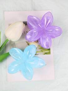2pcs/Set Pink White Purple Ombre Hibiscus Flower Large Plastic Hair Clips, Elegant And Versatile, Suitable For Everyday, Party, Work, Travel For Women,Pink Accessories