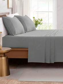 Premium Percal Flex Fitted Sheet - LC - 灰色 - 查看 3