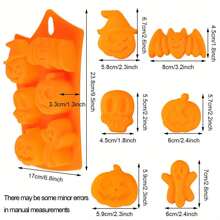 1pc Halloween Silicone Chocolate Cake Molds, 6 Cavity Baking Mold Nonstick Pumpkin Skull Ghost Shape Design Jello Ice Cube For Family Halloween Party DIY Decoration
