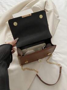 Bolso bandolera cuadrado de estilo coreano único con diseño de onda francesa arrugada y trigo, minimalista y elegante para ir a trabajar o de compras