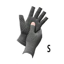 Guantes de compresión de medio dedo - Agarre antideslizante, transpirable para escribir y hacer deportes, soporte para la mano - Guantes sin dedos para la palma
