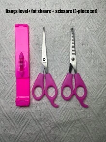 1-4 قطعة مجموعة أدوات قص الغرة DIY، تشمل مسطرة الغرة، مشبك الغرة، مقص وردي، مناسبة لقص شعر النساء، مجموعة مقص قص الغرة DIY، عودة إلى المدرسة، ضروريات السفر والعطلات، إكسسوارات الشعر للنساء