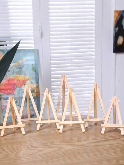 10 Pcs Wooden Mini Easel Frames Suitable For Photos, Handmade Cards, Table Signs, Business Cards, Signs, Gift Desktop Triangle Display Stand, Wedding Table Card Stand Bracket, Painting Crafts, Mini Display Stand, Home And Office Accessories, Home Decor, Room Decor