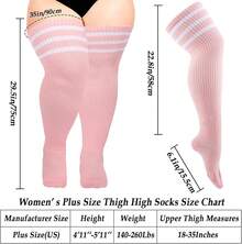 Moon Wood Plus Size Thigh High Socks- Womens Knit Cotton Long Over The Knee High Socks Leg Warmer Halloween Christmas New Year