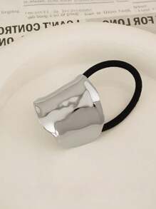 1pc Women's Golden Geometric Metal Elastic Hair Tie Hair Accessories, Gift For Mother's Day Hair Ties Ponytail Holders Hair Elastics Hair Rubber Bands Scrunchies Hair Rope