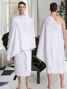 2 Stücke muslimische Herren einfarbige weiße Hajj Ihram Gewänder, Pilger Ihram Tuch