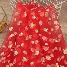 Eleganter Gänseblümchen-Spitze Tischläufer - 200cm, Polyester-Tüll-Stoff in Grasgrün/Champagner/Schwarz - perfekt für Hochzeiten & Sommerfeste, Hochzeitstischdecke, Dekoration, Tischüberzug