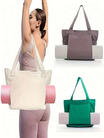 1pc Multi-Functional Yoga Mat Organizer Durable Canvas Easy To Carry For Daily Use And Outdoor Activities Fitness Bag