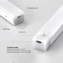 Intelligent LED Lights Human Body Induction Lamp, Home Decor Ultra-Thin Cat's Eye Hill Light Strip, Rechargeable Self-Adhesive Wardrobe Wine Cabinet Light Strip,10CM/150mAh,20CM/150mAh,30CM/200mAh,50CM/350mAh Sensor Light Closet Light