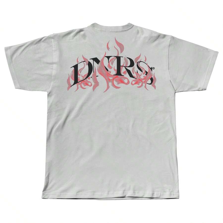 Unisex Streetwear T-Shirt DNRS Fire | 100% Cotton 30.0 Thread | Striking Style And Urban Comfort - trắng - Xem 1