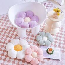 MEIJUANAAWhite Flower Decorative Throw Pillows - Cute Daisy Shaped Plush Pillow, Soft 14.9 Floor Cushion - Xanh nhạt - Xem 10