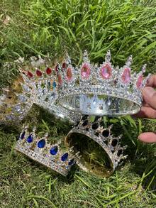 1pc Multicolor Prince & Princess Crown, Suitable Birthday Party, Coming Of Age Ceremony Gift For Girls, Can Be Worn In Daily Life And Parties, Cute Crown Essential For Birthday Parties - Multiple Colors Available - View 4