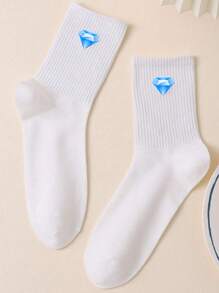 1 Pair Solid Color Versatile Socks, Breathable, Comfortable, Absorbent Short Socks Suitable For Daily Wear, Sports, Office, Casual Style, All Seasons Valentines