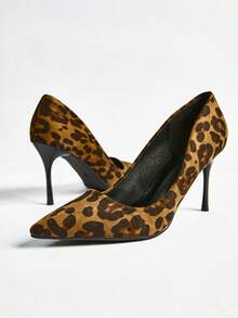 女士时尚亮橙色闪光尖头低跟高跟鞋，性感夜店风，8.5厘米，圣诞冬季圣诞礼物 - 彩色 - 查看 3