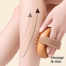 1pc Wooden Meridian Massage Brush Soft Manual Full Body Gua Sha Massager Head Abdomen Leg Body Relaxation Home Use Anti-Fatigue