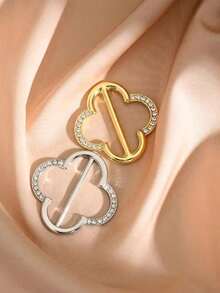 3pcs Women's Metal Shirt Collar Clips, Scarf Buckle, And Belt Buckle Fashion Accessories Set (2 Gold, 1 Silver) Fashionable Brooch - 多色 3 - 查看 2