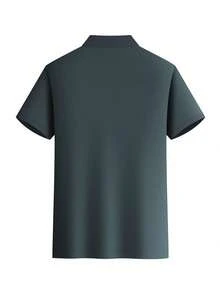 GRDR 男士时尚短袖休闲通勤 Polo 衫 - 深灰色 - 查看 4