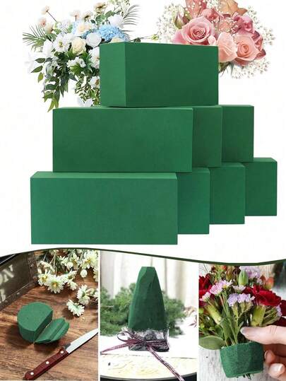 6/4 piezas Bloques de espuma floral, materiales de embalaje para ramos de flores, esponjas absorbentes, suministros para arreglar flores frescas y artificiales, manualidades, decoración de bodas, jardinería, decoración de mesa