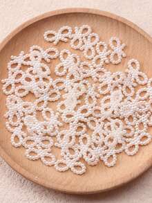 50/100/200 件蝴蝶结，象牙白仿珍珠发圈装饰，适用于 DIY 婚礼发饰日常装饰，DIY 材料发夹首饰 DIY 工艺用品