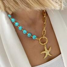 Collier de mode hip-hop de style bohème à chaîne épaisse, collier court multicouche pour femmes et jeunes filles. Pendentif de tortue et de coquillage de style bohème. Collier de perles créatives de coquillage pour les filles à la plage