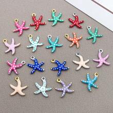 10 buc 10x10mm drăguț email oțel inoxidabil stea de mare farmece mini drăguț viață marină animale pandantive pentru DIY ocean brățară colier cercei bijuterii confecționare meșteșuguri accesorii