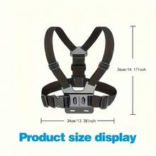 LEATVOOK Adjustable Chest Mount Phone Holder Harness - Compatible With IPhone, GoPro, Insta360, Action Cameras - Black Padded Design For Biking, Kayaking, Fishing, Skateboarding POV/VLOG Recording, Adventure Gear | Sleek Black Design | Durable Buckles, Bike Phone Holder Mount. Best Mother's Day And Valentine's Day Gifts. - 黑色 - 查看 5