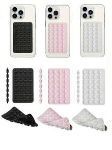 3个硅胶手机防滑吸盘，28个硅胶吸盘自粘吸盘垫，手机防滑贴，移动电源吸盘，兼容、安卓手机，生日礼物，送给家人、朋友的手机支架，手机托架，手机配件 - 彩色 - 查看 2