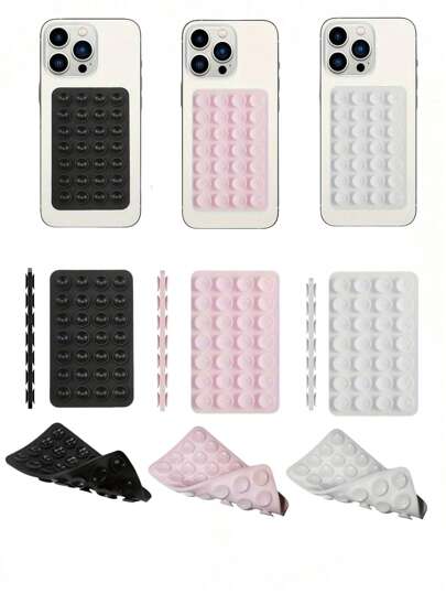 1个硅胶手机防滑吸盘，28个硅胶吸盘垫，手机防滑贴纸，移动电源吸盘，适用于、安卓手机，生日礼物，送给家人朋友的手机支架，手机支架，手机配件
