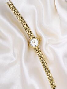 gedi 1 pièce de montre femme fine et simple en alliage doré, cadran rond délicat, aiguilles dorées mode casual et raffinées, très attrayantes, étanche, avec calendrier. Convient pour la vie quotidienne ou les fêtes, peut également être offerte en cadeau aux femmes