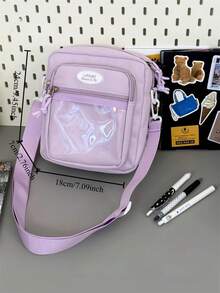 适合10厘米娃娃的小包可爱日式纯色斜挎包带透明口袋DIY迷你单肩包钱包和手提包动漫迷娃娃包女孩返校礼物