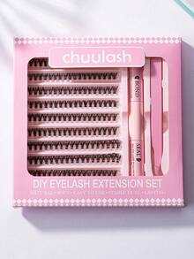 30/40/50D/60/80/100D/W02/J04/BX-23/YM/S07/YW/YUWEI 8-16mm D Curl Lash Extension Kit With Lash Bond And Seal Glue Clusters Eyelashes Makeup Tools DIY Lashes Extension Kit For Gluing Lashes