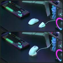 Souris de jeu sans fil ultra-légère de 59 g avec ruban antidérapant, dock de chargement RVB, capteur PixArt PAW3311, connexion sans fil BT/2,4 GHz et filaire, 22 000 PPP, 5 boutons programmables pour PC