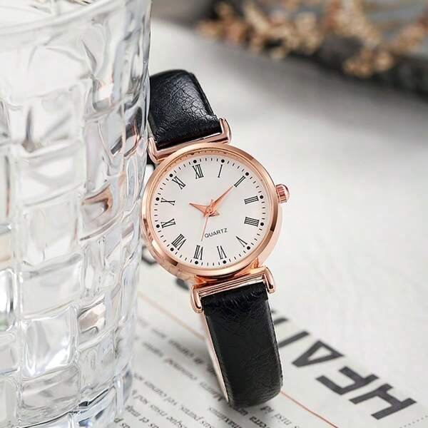 Montres pour femmes - Montre numérique multicolore pour femme avec échelle romaine en or rose, montres à quartz de luxe légères, montres pour femmes