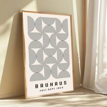1 pezzo Arte da parete astratta Bauhaus medievale modernista, stampa su tela senza cornice, cartellone geometrico tedesco per camera da letto/ufficio/dormitorio, decorazione per feste di architettura e regalo per appassionati di design (stampa su tela senza cornice)