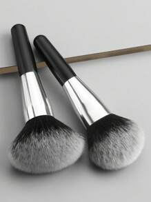 2 Pennelli trucco portatili a doppia testina - 1 Pennello per cipria + 1 Pennello per blush, strumenti di bellezza adatti per i viaggi