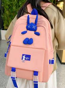 Multifunctional Four-Piece Bag, With A Small Doll, Can Be Single-Shoulder, Double-Shoulder, Hand-Held, Very Suitable For College, Business, Work, Commuting High School, Outdoor, Hiking, Travel, Rock Climbing, Stadium, Sports, Outing