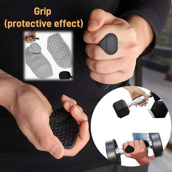 Weightlifting Grip Pads/Fingerless Fitness Gloves, Suitable For Exercise Ergonomic Non-Slip Fitness Gloves, Elastic Honeycomb Silicone Palm Handle, Suitable For Weightlifting Or Pull-Up Grip To Protect Palm