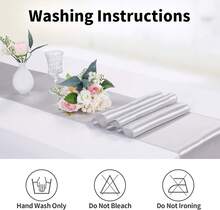 5-Pack Satin Table Runner Silver 12 X 108 Inches Long, Table Runners For Wedding, Birthday Parties, Banquets Decorations(5 Pack, 12x108 Inch, Silver) - Silver - View 5