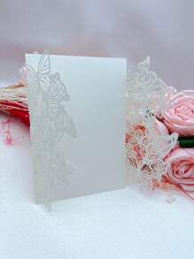 10 piezas/250g Tarjetas de invitación metálicas brillantes para boda, decoración de fiesta de cumpleaños, tarjetas de felicitación personalizadas con brillo (sin incluir tarjeta interior ni sobres)