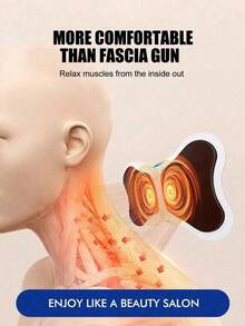 1pc EMS Pulse Neck Massager, Mini Neck Massager, Electric Massage Patch, Portable Body Massage Sticker, Suitable For Men And Women, Shoulder, Arm, Leg, 8 Modes, 19 Intensity Levels - Blue - View 6