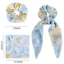 Scrunchie Hair Accessories - Chiffon Hair Scarf Bandana, Scrunchies, Ribbons, Ponytail Holders, And Bow Scrunchies For Women (6PCS) - NO9A - 查看 2
