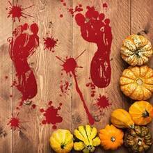 1pc/5pcs/10pcs Halloween Decorations Terror Bloody Handprint Footprint Window Stickers Halloween Party Wall Decal Stickers Floor Clings Props - Red - View 9