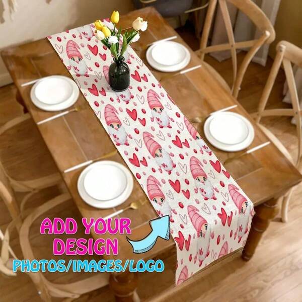 1 pièce Chemin de table personnalisé, 100% polyester, 13" X 72" drapeau de table imprimé par sérigraphie, pour le Ramadan, salons professionnels, fêtes, anniversaires, banquets de mariage, décoration de restaurant