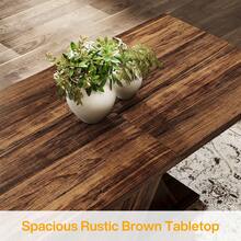 Tribesigns 55-Inch Wooden Dining Table, Farmhouse Rectangle Rustic Brown Dinner Table For 4, For Small Spaces, Dining Room, Rustic Brown - Nâu mộc mạc - Xem 5
