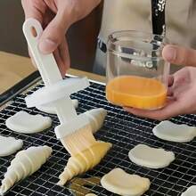 1 set hittebestendige en duurzame siliconen kwast, oliekwast, sauskwast met oliebeker, gemaakt van siliconenmateriaal, geschikt voor barbecue, oliën en koken, het maken van Japanse pannenkoeken, bakken in de keuken, outdoor kampeer- en picknickbarbecue-accessoires, kookgereedschap, willekeurige kleur