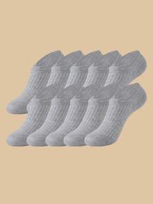 5 Pairs Solid Color Pattern Women Men Boys Girls Unisex Couples Sports Socks Invisible Socks Spring Summer Holiday Gifts - Multicolor - View 10