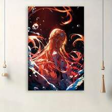 1pc Framed Asuna Anime Canvas Poster - Waterproof,  Wall Art For Home Decor, Ideal Gift For Living Room, Study, Bedroom - Durable Canvas Print - Framed - View 2