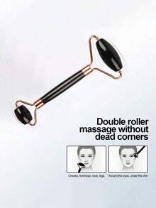 3pcs Ice Face Roller Set – Silicone Facial Massager With Rose Quartz Roller & Gua Sha Plate For Puffiness, Glow & Skincare - 黑色 - 查看 11